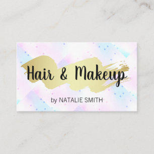 Hår Makeup Guld Borstat Mosaik Geometrisk Visitkort