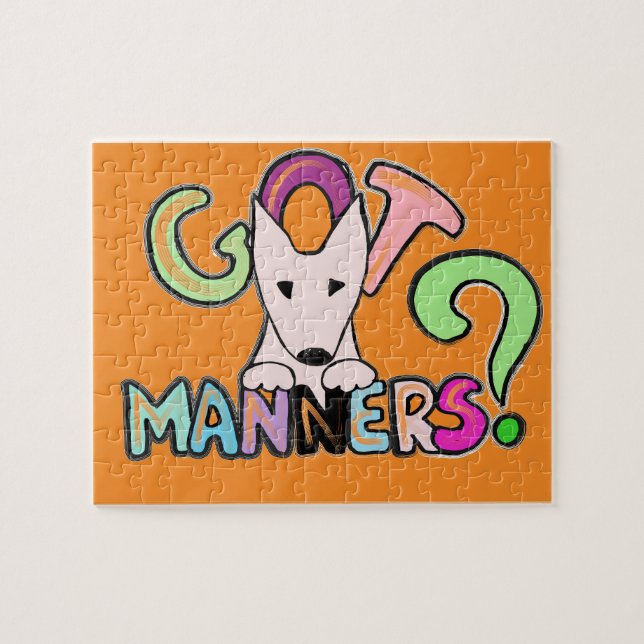 HAR MANNERS? Engelska Bull Terrier Pussel (Horisontell)