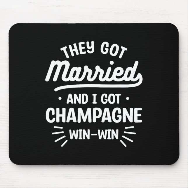 Har Married och jag Har Champagne Win-win Weddi Musmatta (Framsidan)