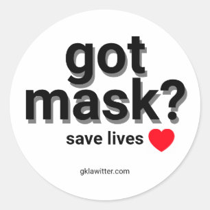 Har Mask?Klistermärke Runt Klistermärke