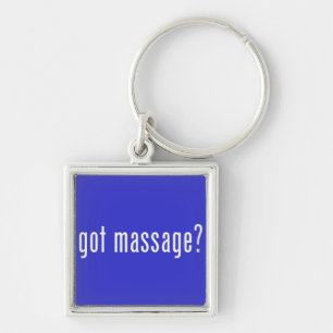 Har Massage? Fyrkantig Silverfärgad Nyckelring