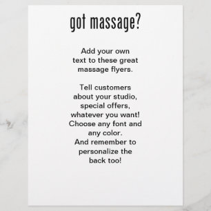 Har Massage? Svarta Bläck Reklamblad