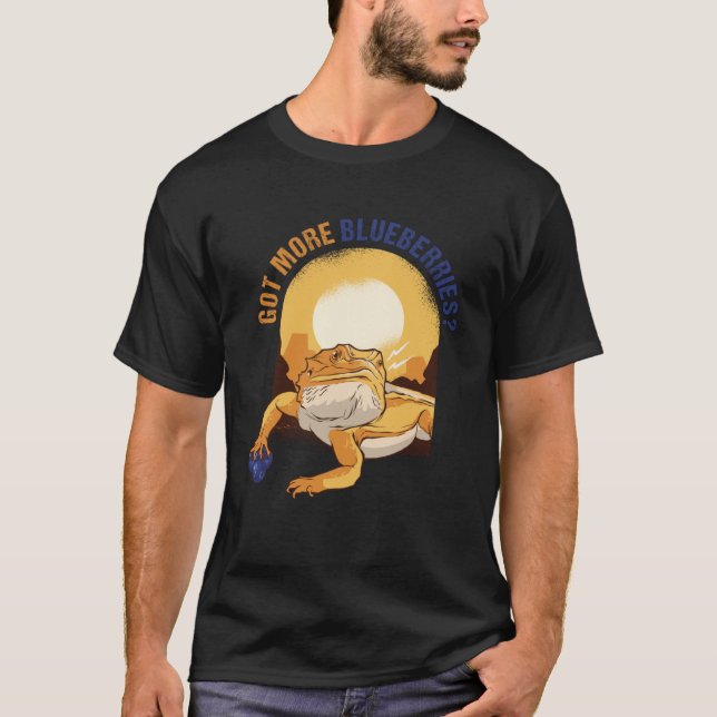 Har Mer blåbär Bearded Dragon Lizard Beardi T Shirt (Framsida)