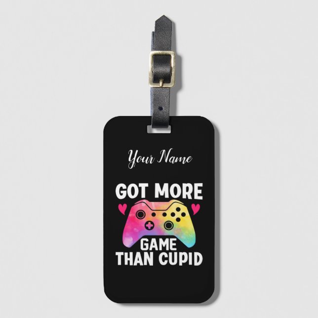 Har mer spel än Cupid Valentine Video Game Bagagebricka (Framsida vertikal)