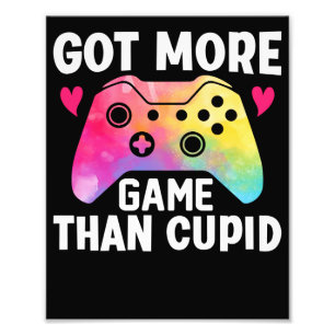 Har mer spel än Cupid Valentine Video Game Fototryck