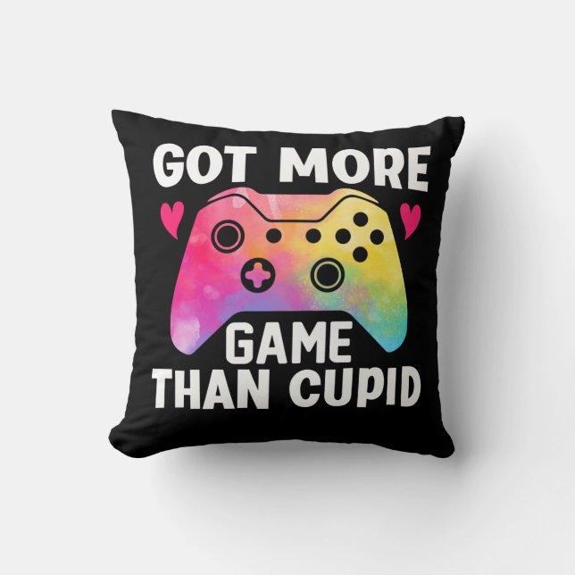 Har mer spel än Cupid Valentine Video Game Kudde (Framsida)