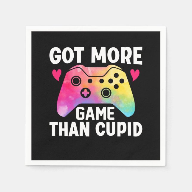 Har mer spel än Cupid Valentine Video Game Pappersservett (Framsidan)
