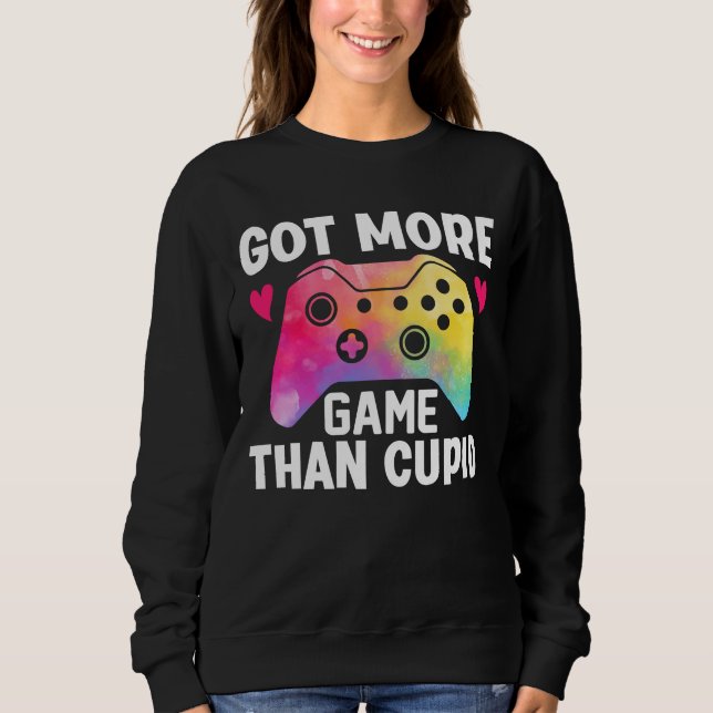 Har mer spel än Cupid Valentine Video Game T Shirt (Framsida)