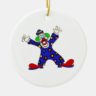 Här mig förmiddagclown julgransprydnad keramik