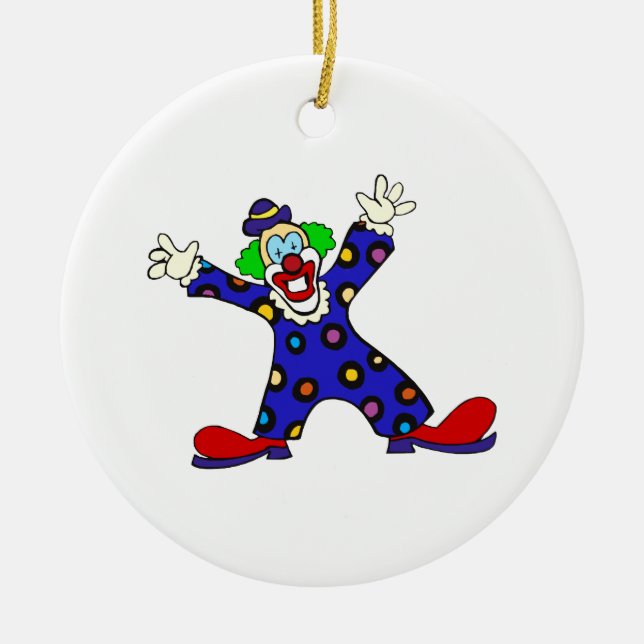 Här mig förmiddagclown julgransprydnad keramik (Framsidan)