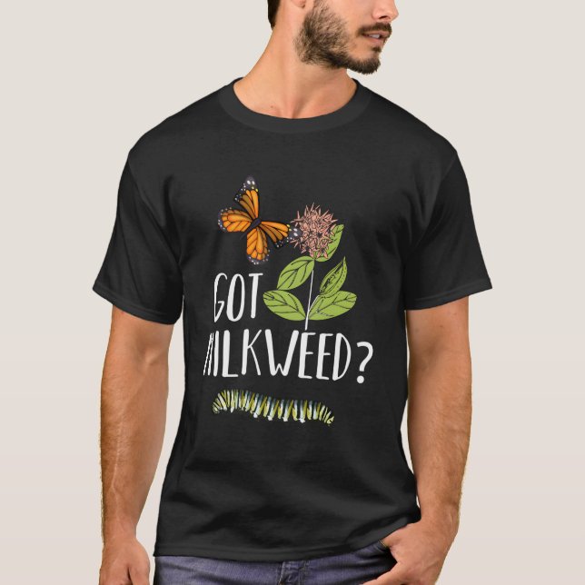 Har Milkweed Monarch Butterfly Caterpelare Älskare T Shirt (Framsida)