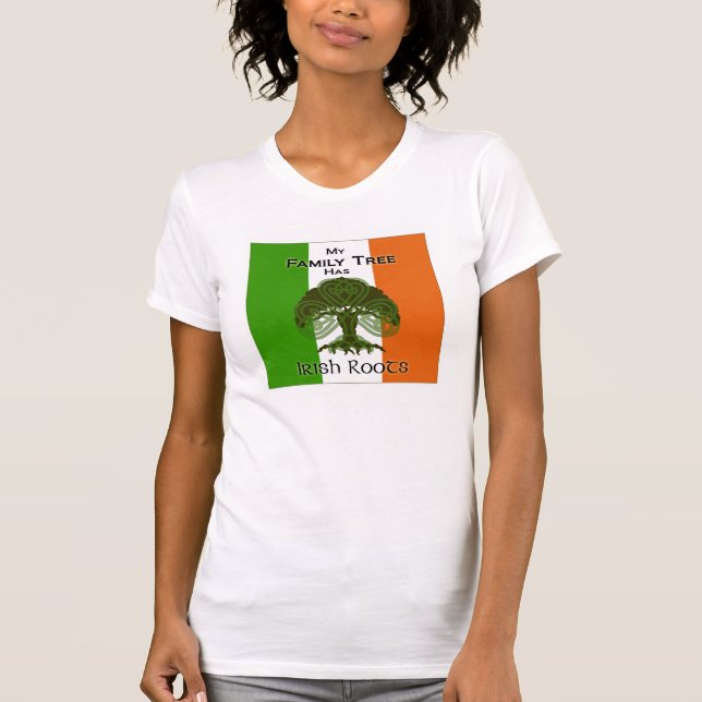 "Har mitt stamträd irländare rotar" tshirten Tee Shirt (Framsida)