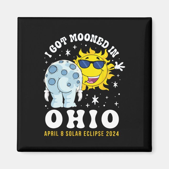 Har Mooned in Ohio Total Solar Eclipse 2024 Magnet (Framsidan)