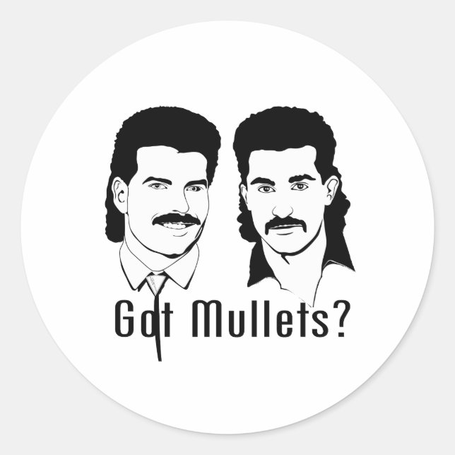 Har Mullets? Runt Klistermärke (Framsida)