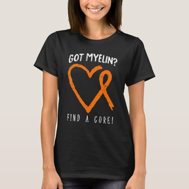 Har Myelin Många Sclerosis Awareness Warrior T Shirt (Framsida)