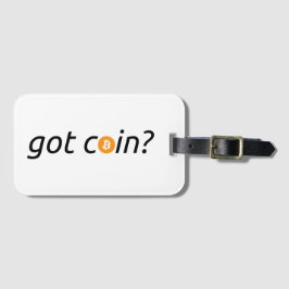 “har mynt?” Bitcoin BTC | Bagagetikett Bagagebricka