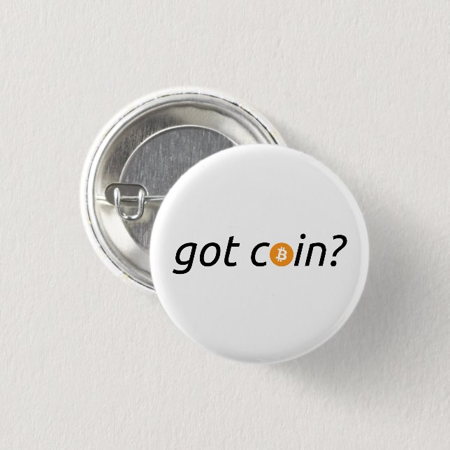 “har mynt?” Bitcoin BTC | Knapp (Framsida & baksida)