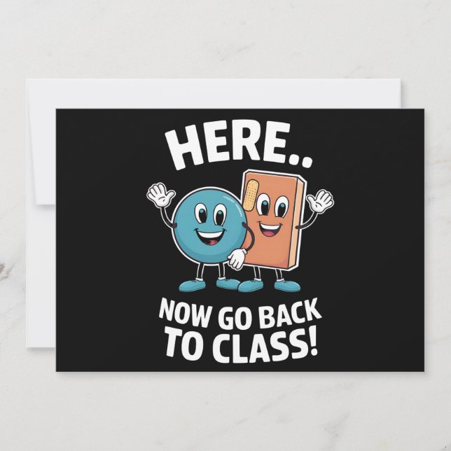 Här Nu Gå Tillbaka Till Klass Rums Skolsköterska M Inbjudningar (Framsida)