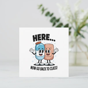 Här Nu Gå Tillbaka Till Klass Sjuksköterska Medici Tack Kort