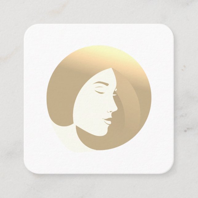 Hår och skönhet fyrkantigt visitkort (Framsida)