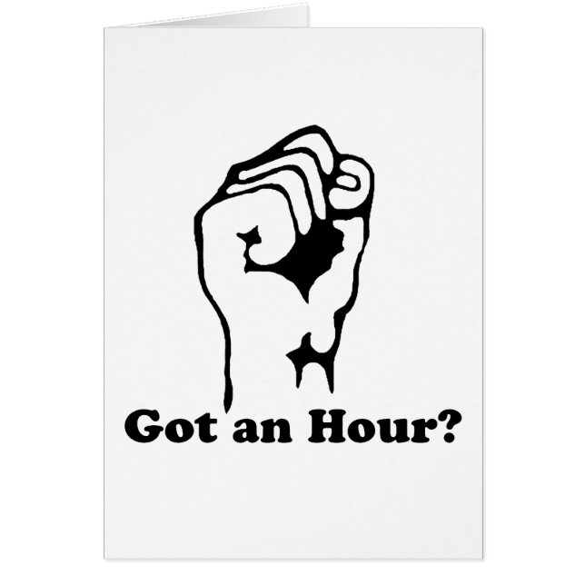 Har och timme? hälsningskort (Framsidan)