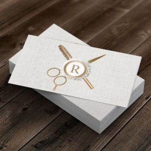 Hår & Ögonfransförlängningar Guldmonogram Elegant Visitkort