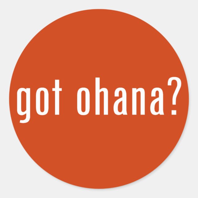 har Ohana? Runt Klistermärke (Framsida)