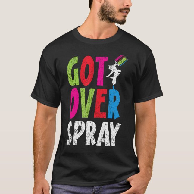 Har över spray-koner - detaljerad automatisk textm t shirt (Framsida)