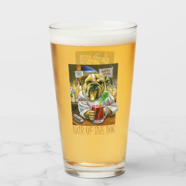 Hår på Hund (Hangover-hjälp) Glaskopp (Framsida fylld)