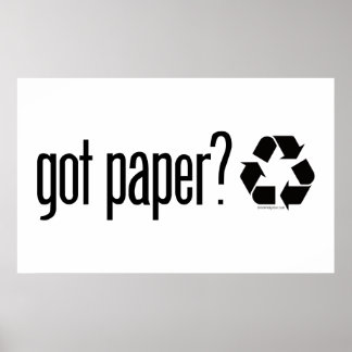 har papper? Återvinningssignatur Poster