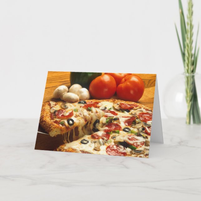 Har Pizza? hälsningskort Kort (Framsida)