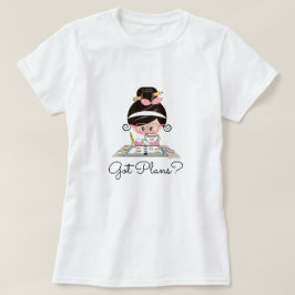 Har planerar Plannerflickan, svart somhår flår T Shirt