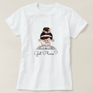 Har planerar Plannerflickan, svart somhår flår T Shirt