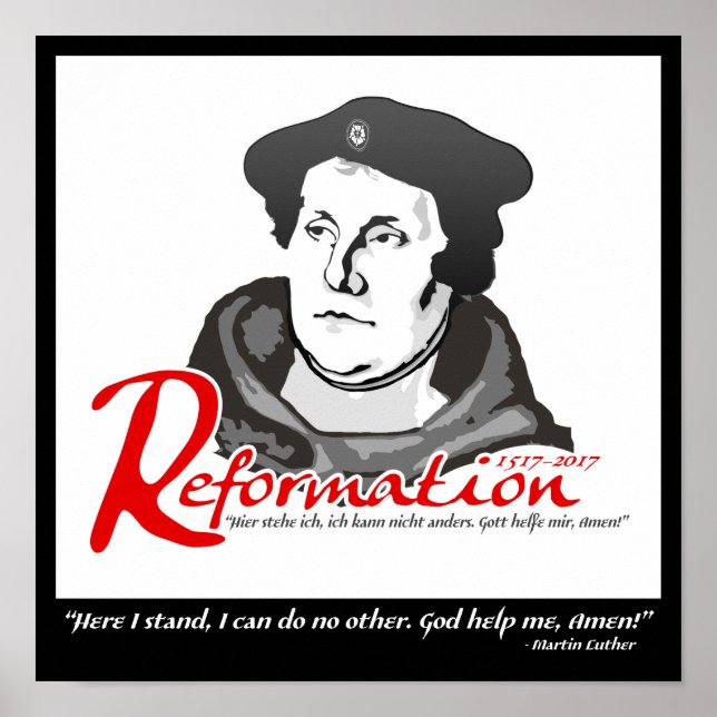 Här Poster jag Martin Luther Reformation 500 (Framsidan)