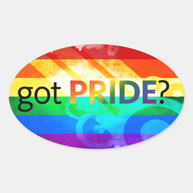 Har Pride HBT-Flagga Ovalt Klistermärke (Framsida)