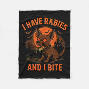 Har Rabies Bit Halloween Hund Mörk Humor Fleecefilt