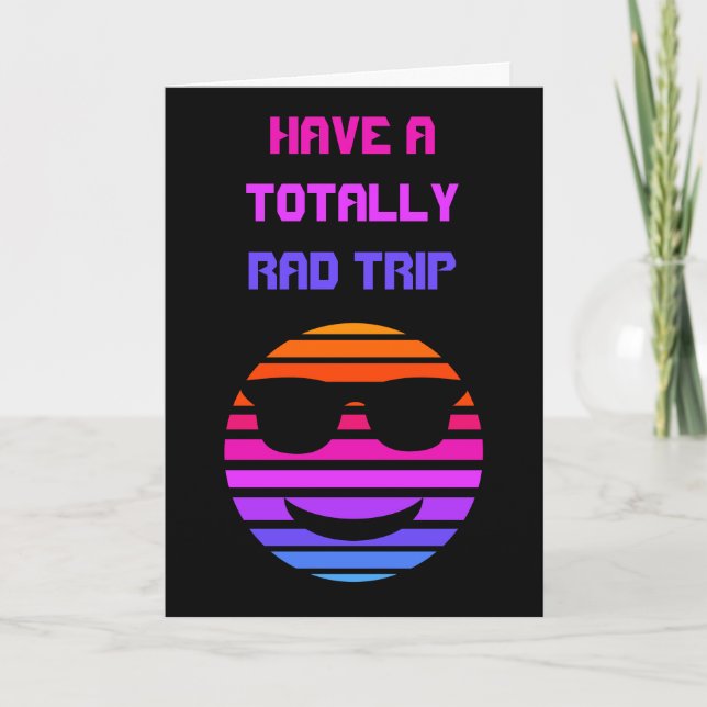 Har Rad Resa Retro Stil Emoji Bon Voyage Kort (Framsida)