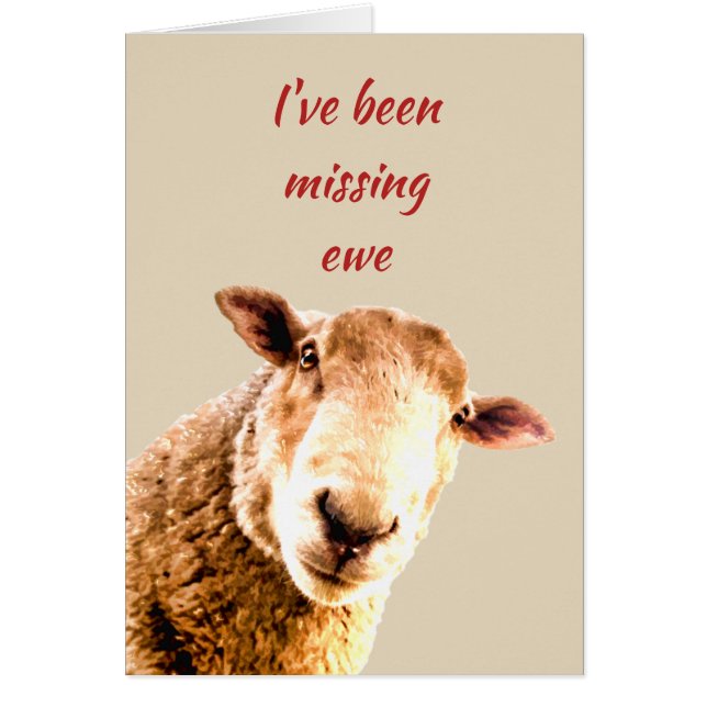 Har saknats Ewe Funny Sheep Animal Humor Hälsningskort (Framsidan)