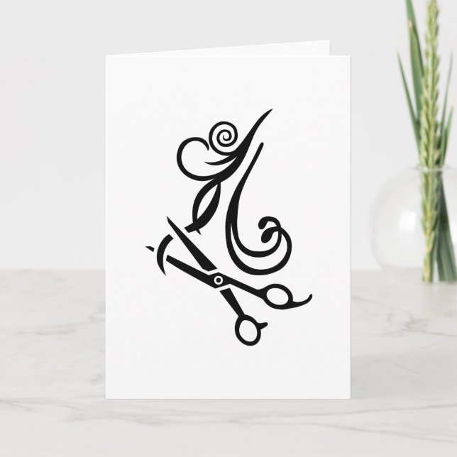 Hår scissors frisören kort (Framsida)