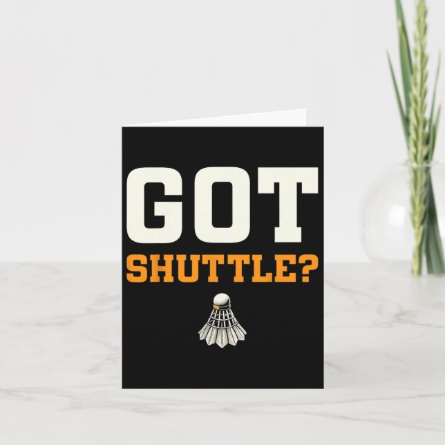 Har Shuttle Badminton Enthusiast Roligt Kort (Framsida)