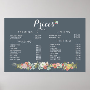 Hår Skönhetssalong Frisör Meny Pris Poster
