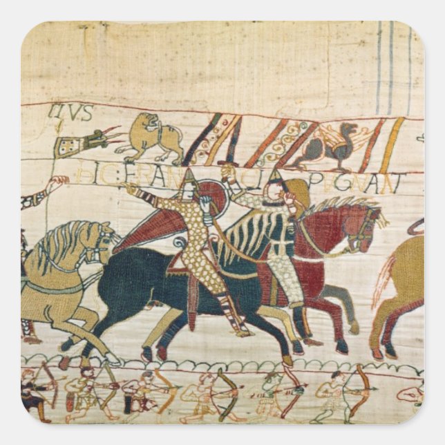 Här slåss fransken fyrkantigt klistermärke (Framsida)