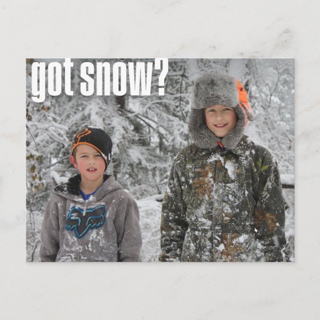 "har snö?" Helgdag vykort - 2 foton (Framsida)