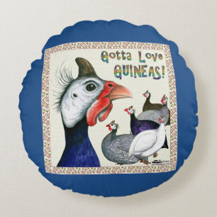 Har som älskar Guineas! Rund Kudde