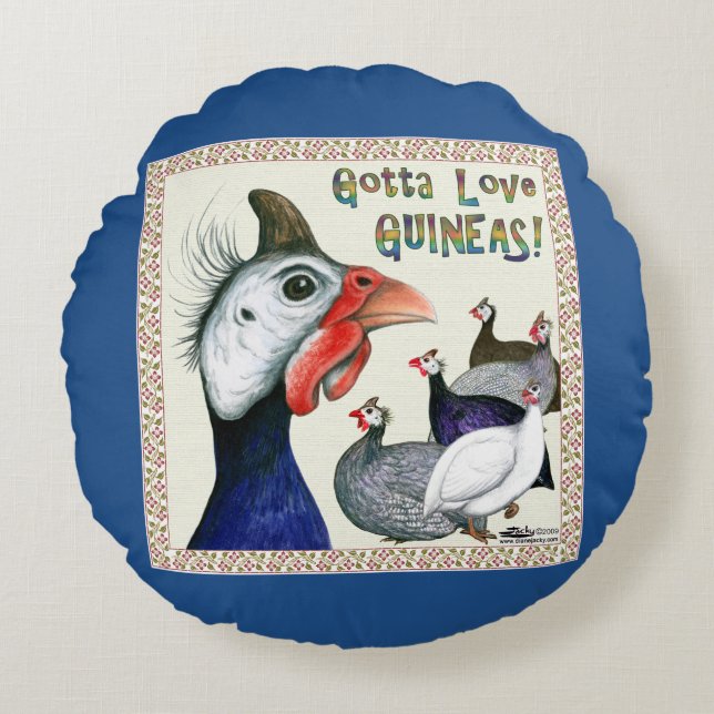 Har som älskar Guineas! Rund Kudde (Framsidan)