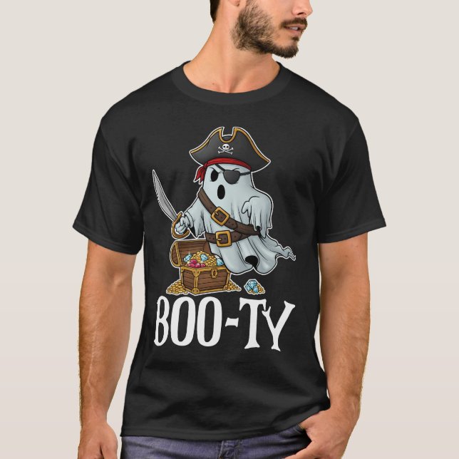 Har som Boo-ty Ghokoste Pirat Halloween T Shirt (Framsida)