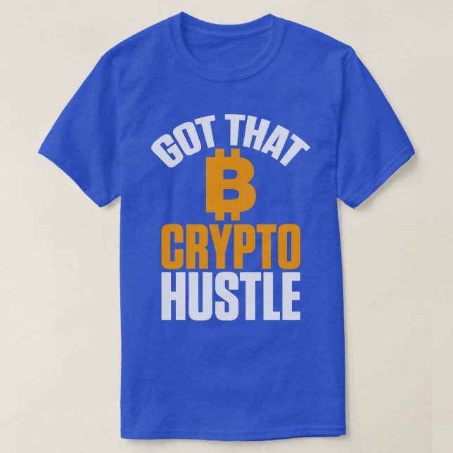 Har som krypterar Hustle Bitcoin BTC-kryptovaluta T Shirt (Design framsida)