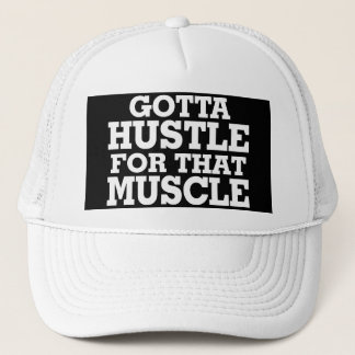 Har som ska hustles för den muskelvit keps
