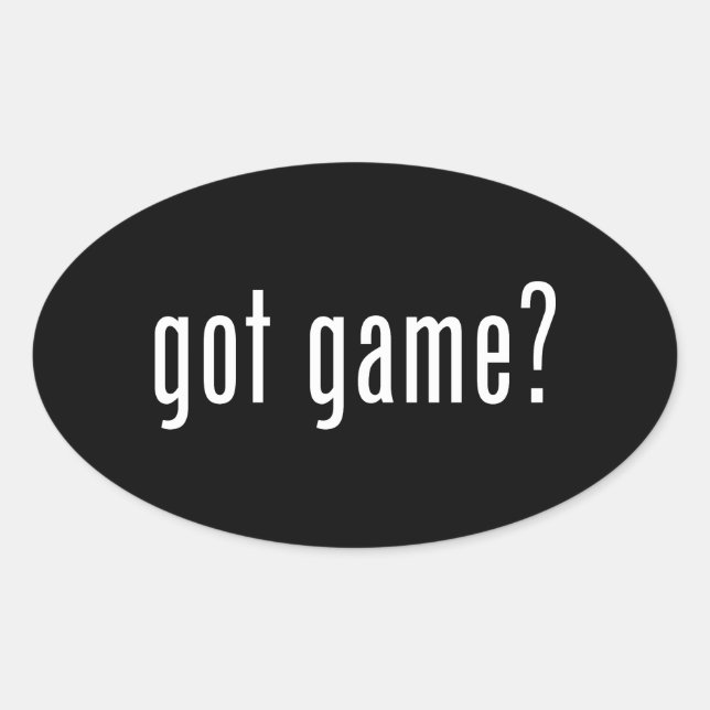 har-spel? ovalt klistermärke (Framsida)