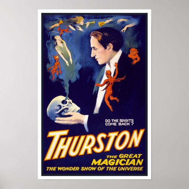 Har Spirits Kom Back? 1914. Vintage Magician Poster (Framsidan)